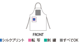 オリジナルエプロンのプリント加工範囲&加工方法