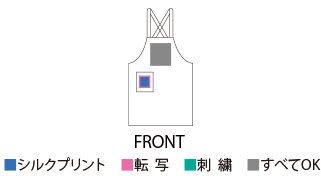 オリジナルエプロンのプリント加工範囲&加工方法