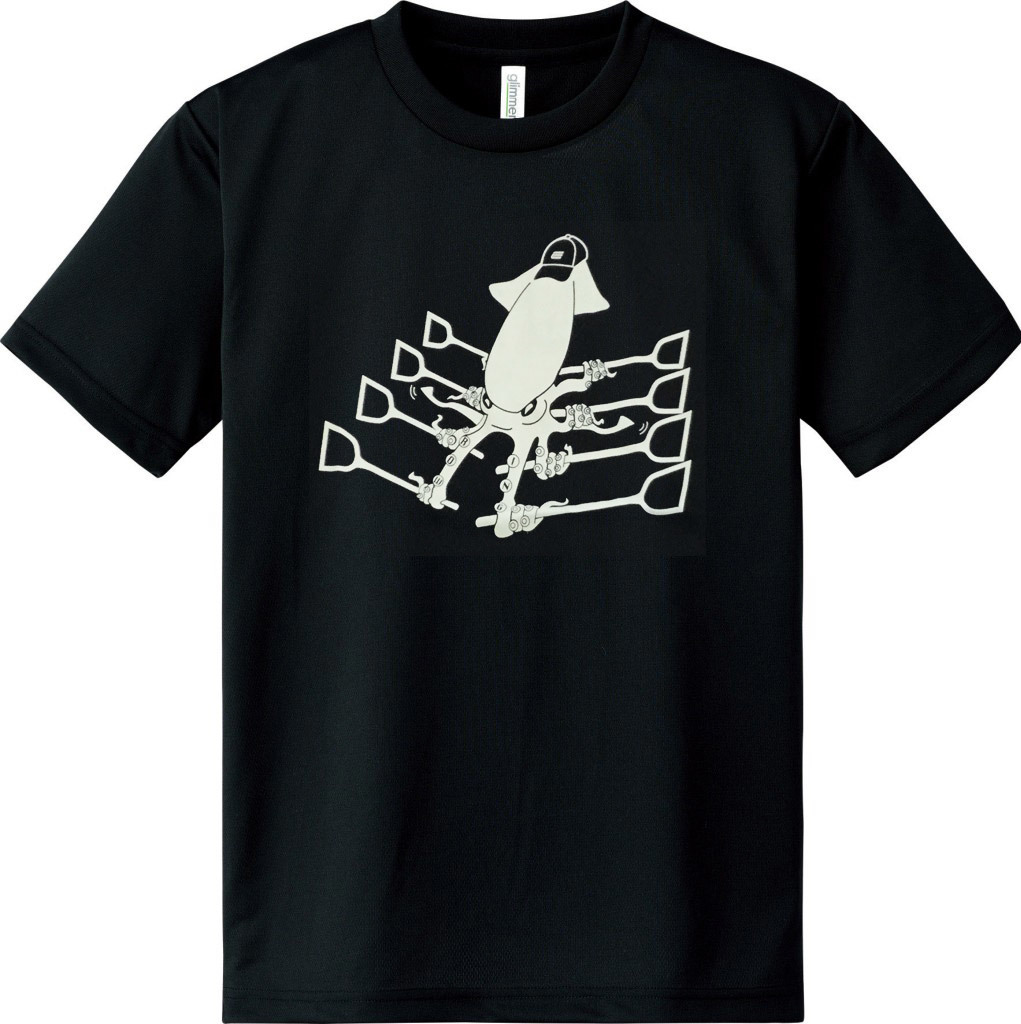 レガッタ プリントTシャツ イカ ブラック